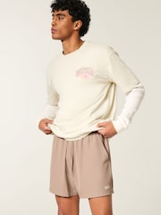 Hollister Brown Mid-Thigh Hybrid Active Shorts - Image 1 of 4