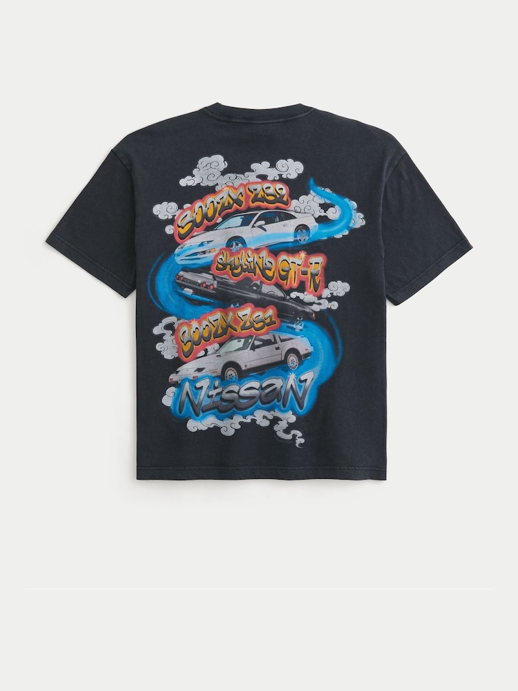 Hollister Black F1 Nissan Backprint Graphic Crew Neck Short Sleeve T-Shirt - Image 4 of 4