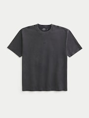 Черный - Hollister Heavyweight Boxy T-Shirt With Micro Logo - Изображение 1 2