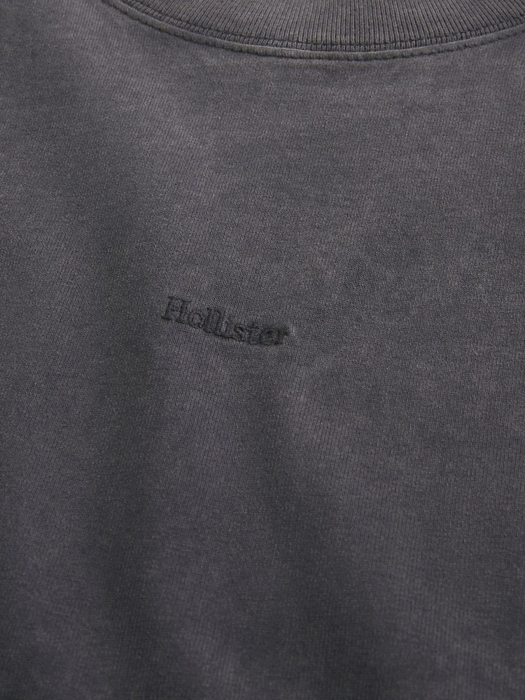 Черный - Hollister Heavyweight Boxy T-Shirt With Micro Logo - Изображение 2 2