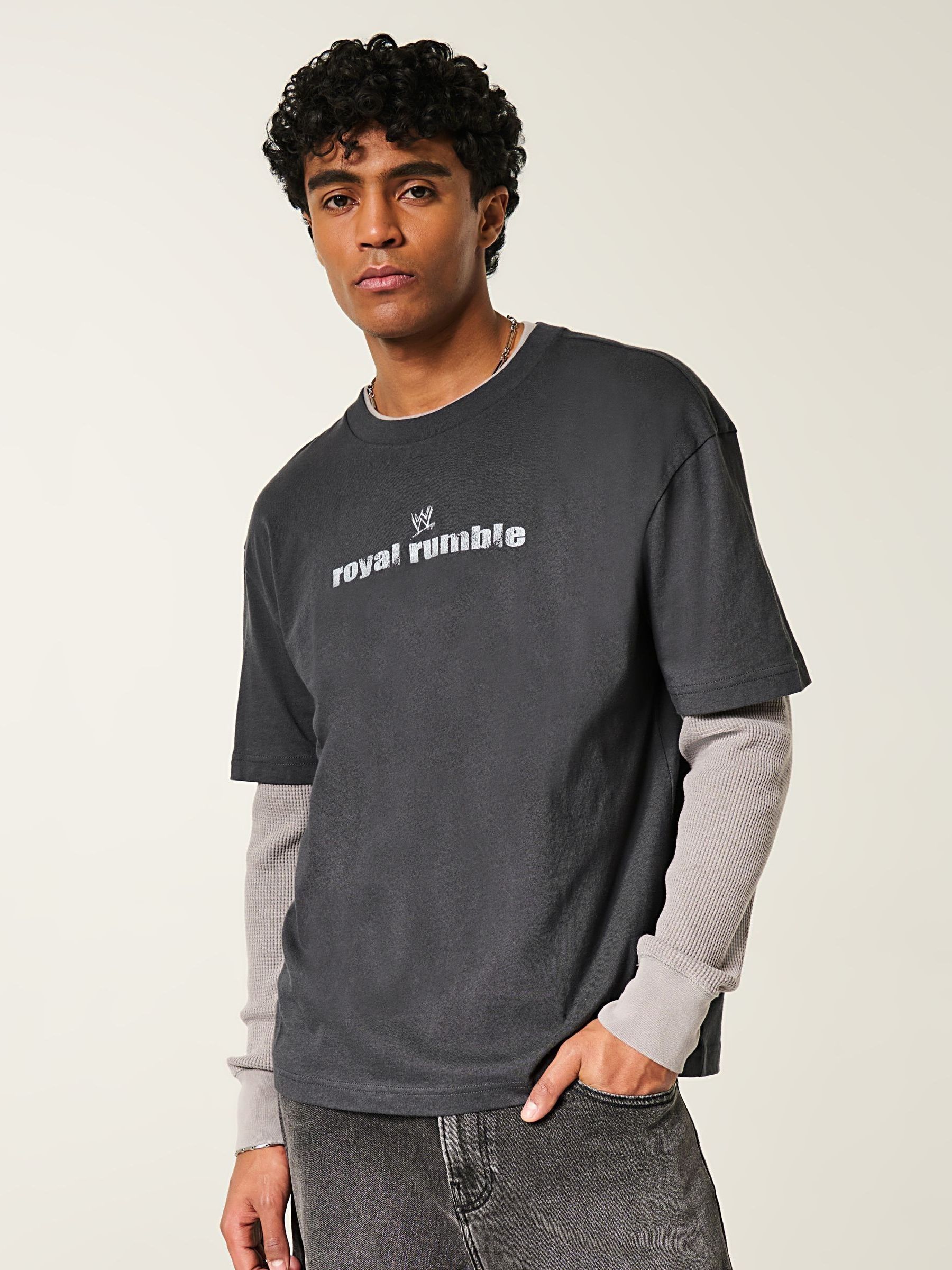 Buy Hollister Grey Boxy Wwe Royal Rumble Graphic T-Shirt from Next USA