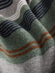 Green Stripe Cosy Crew Neck Jumper with Wool - Image 8 of 9