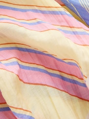 Blue/Pink/Yellow Stripe Textured Midi Skirt - Image 6 of 7