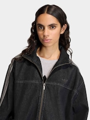 adidas Originals Black Firebird Adilenium Track Top Denim Jacket - Image 4 of 6