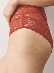 Chocolate Brown High Rise High Leg All Over Lace Knickers 5 Pack - Image 4 of 11