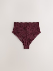 Chocolate Brown High Rise High Leg All Over Lace Knickers 5 Pack - Image 6 of 11