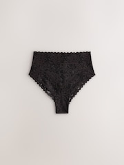 Chocolate Brown High Rise High Leg All Over Lace Knickers 5 Pack - Image 7 of 11