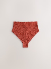 Chocolate Brown High Rise High Leg All Over Lace Knickers 5 Pack - Image 8 of 11