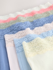 Pastels - Lot de 7 culottes en coton et dentelle - Image 12 sur 13