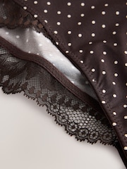Blue/Praline Nude/Chocolate Brown Spot Tanga Microfibre Lace Trim Knickers 3 Pack - Image 10 of 11
