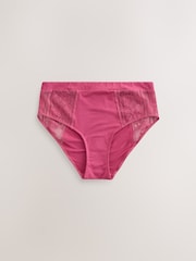 Plum Purple High Waist Modal & Lace Knickers 3 Pack - Image 5 of 9