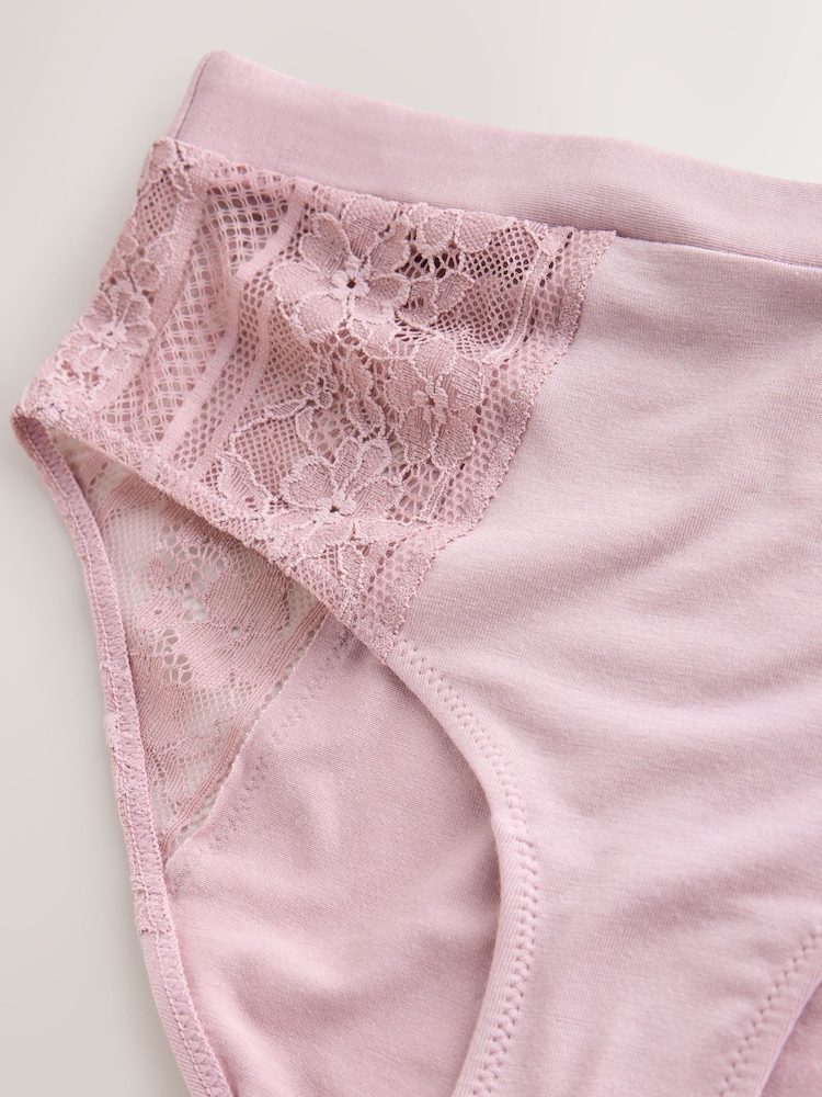 Black/White/Pink High Waist Modal & Lace Knickers 7 Pack - Image 13 of 13 Black/White/Pink High Waist Modal & Lace Knickers 7 Pack - Image 13 of 13