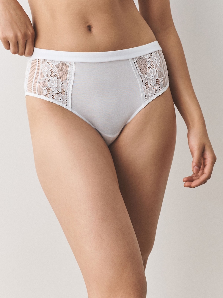 Black/White/Pink High Waist Modal & Lace Knickers 7 Pack - Image 2 of 13 Black/White/Pink High Waist Modal & Lace Knickers 7 Pack - Image 2 of 13