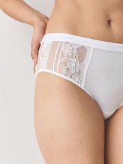 Black/White/Pink High Waist Modal & Lace Knickers 7 Pack - Image 4 of 13