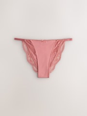 Rose/bleu/Crème papillon - Lot de 3 culottes bordées de dentelle en microfibre - Image 7 sur 11