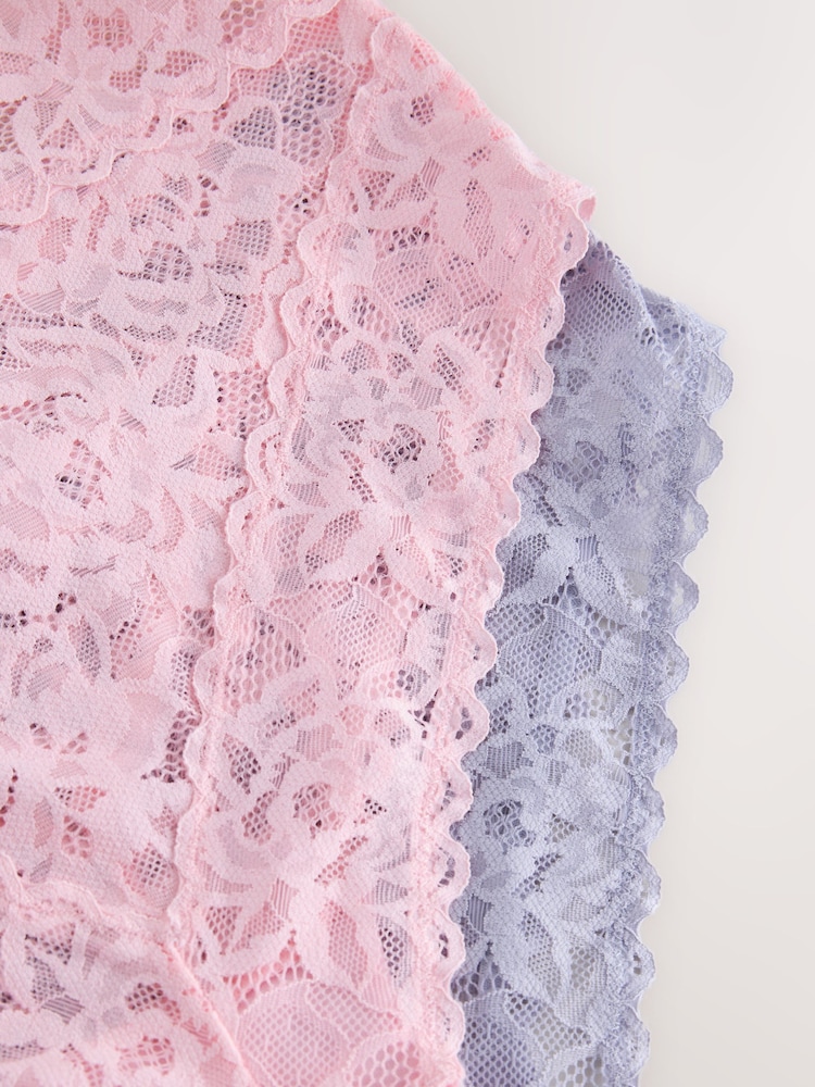 Pink/Blue High Rise High Leg All Over Lace Knickers 5 Pack - Image 11 of 11 Pink/Blue High Rise High Leg All Over Lace Knickers 5 Pack - Image 11 of 11
