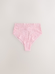 Pink/Blue High Rise High Leg All Over Lace Knickers 5 Pack - Image 6 of 11