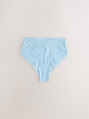 Pink/Blue High Rise High Leg All Over Lace Knickers 5 Pack - Image 7 of 11