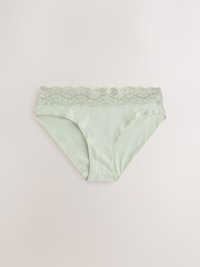 Blue/Yellow High Leg Cotton and Lace Knickers 7 Pack - Image 10 of 12