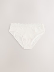 Blue/Yellow High Leg Cotton and Lace Knickers 7 Pack - Image 5 of 12