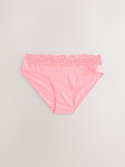 Blue/Yellow High Leg Cotton and Lace Knickers 7 Pack - Image 6 of 12