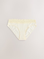 Blue/Yellow High Leg Cotton and Lace Knickers 7 Pack - Image 7 of 12
