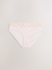 Blue/Yellow High Leg Cotton and Lace Knickers 7 Pack - Image 8 of 12
