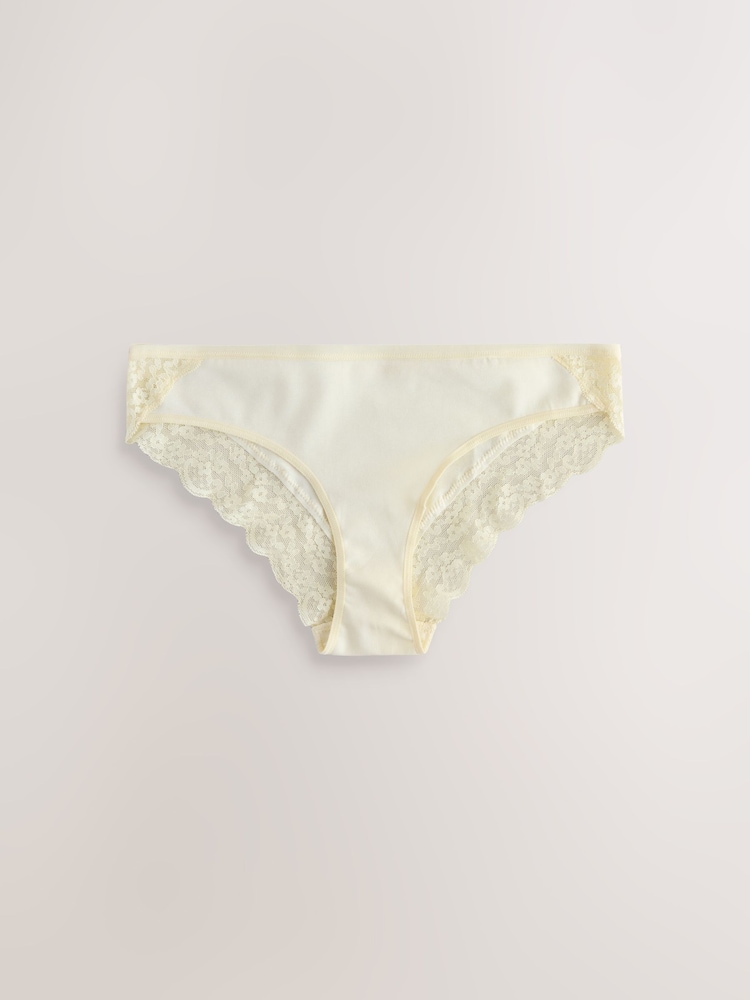 Blue/Yellow Brazilian Cotton and Lace Knickers 7 Pack - Image 2 of 10 Blue/Yellow Brazilian Cotton and Lace Knickers 7 Pack - Image 2 of 10