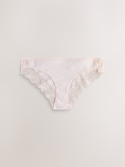 Blue/Yellow Brazilian Cotton and Lace Knickers 7 Pack - Image 3 of 10