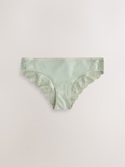 Blue/Yellow Brazilian Cotton and Lace Knickers 7 Pack - Image 5 of 10