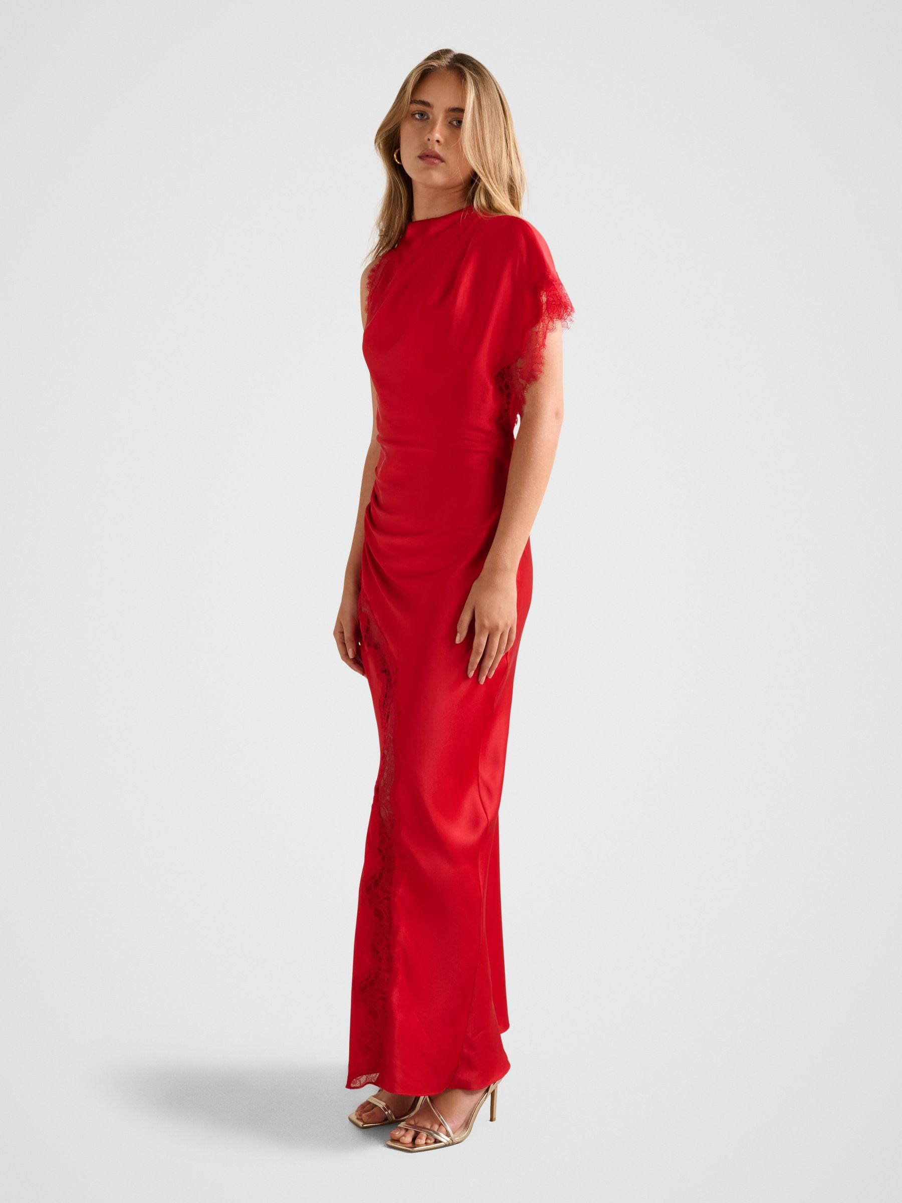 Buy Forever New Red Kody Satin Lace Asymmetrical Dress from the Next UK  online shop