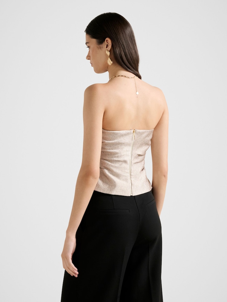 Forever New Gold Kamila Tucked Strapless Bandeau Top - Image 2 of 5 Forever New Gold Kamila Tucked Strapless Bandeau Top - Image 2 of 5