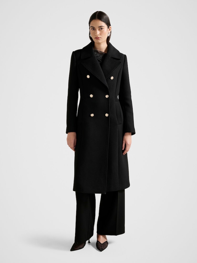 Forever New Black Mandy Double Breasted Military Coat - Image 2 of 5 Forever New Black Mandy Double Breasted Military Coat - Image 2 of 5