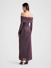 Forever New Purple Effie Bardot Heatseal Maxi Dress - Image 2 of 4