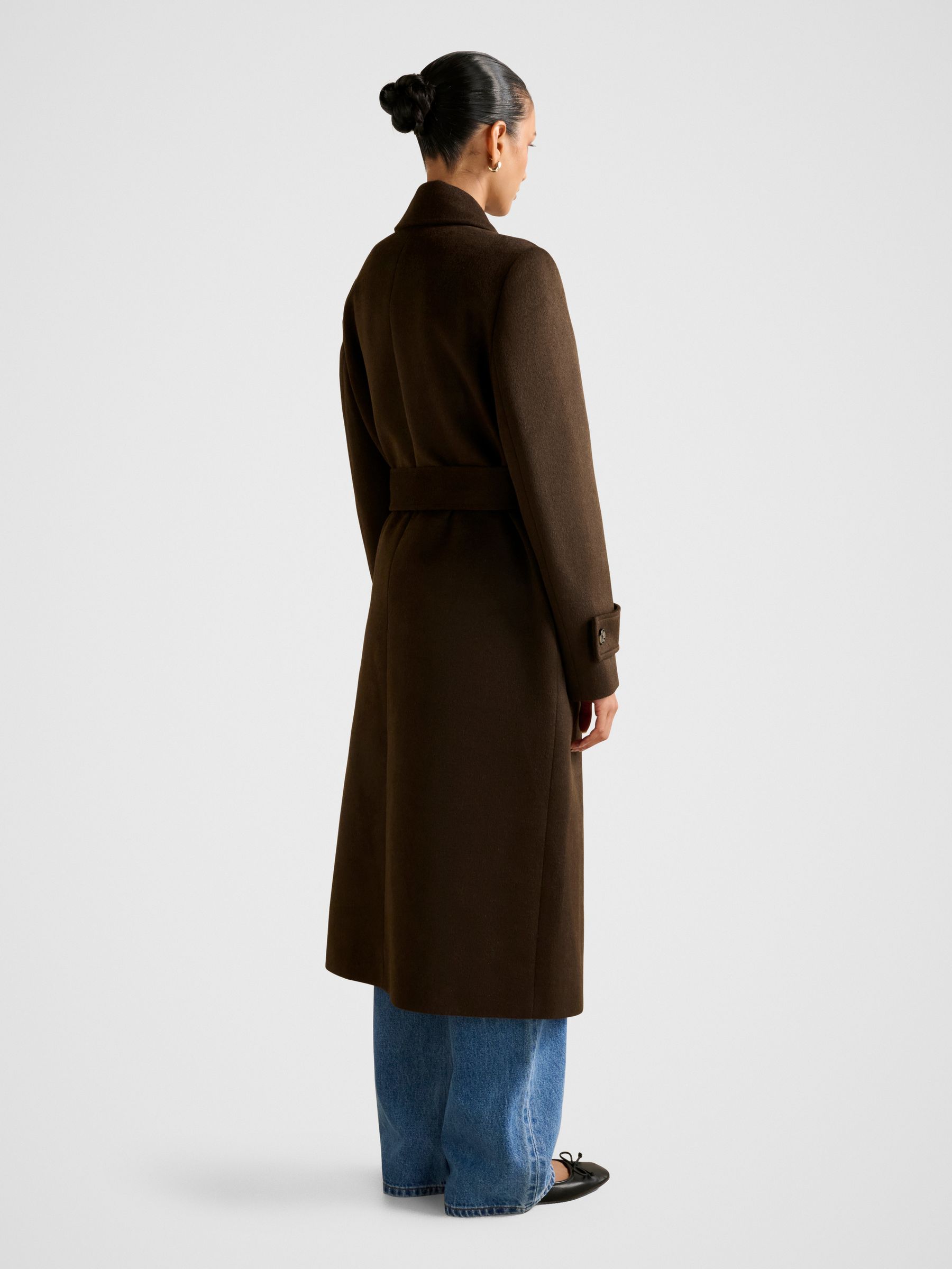 Buy Forever New Brown Sophie Petite Double Breasted Wrap Coat from