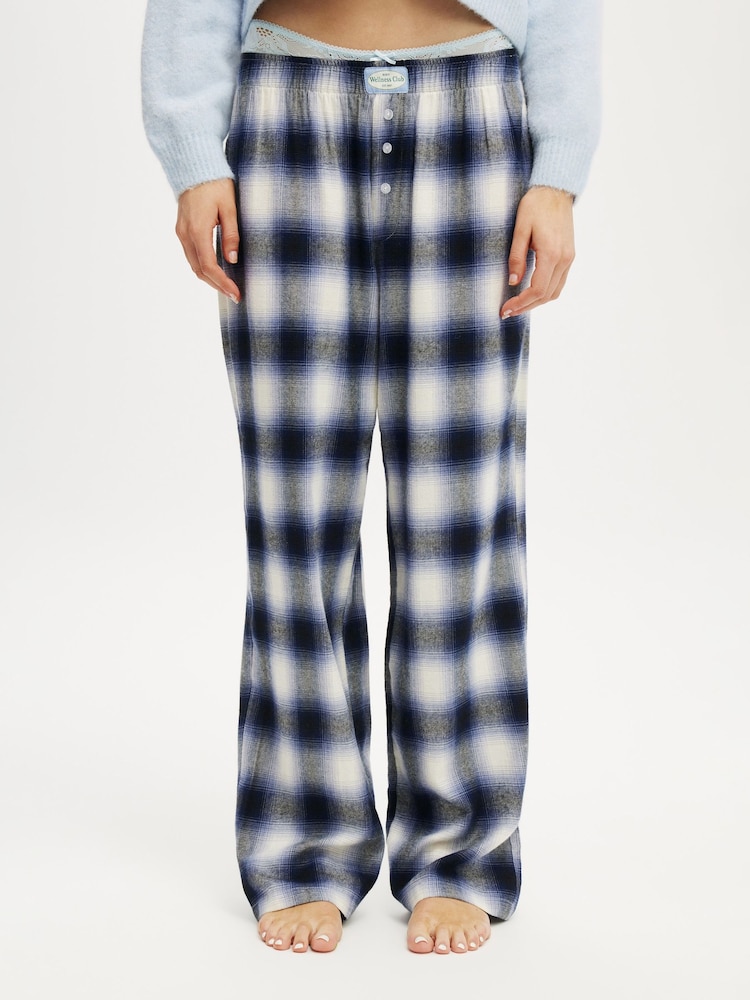 أزرق - Cotton On Flannel Wide Leg Trousers - صورة 1 من 5 أزرق - Cotton On Flannel Wide Leg Trousers - صورة 1 من 5
