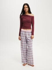 Rosa - Cotton On Flannel Wide Leg Trousers - Imagen 1 de 6