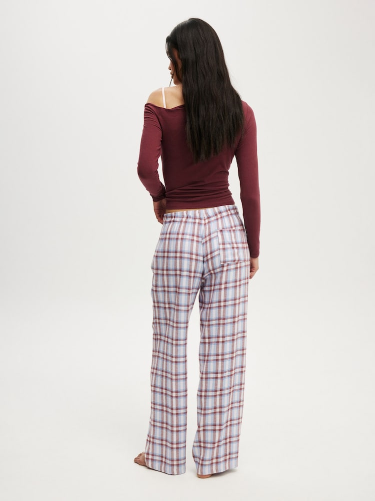 وردي - Cotton On Flannel Wide Leg Trousers - صورة 6 من 6 وردي - Cotton On Flannel Wide Leg Trousers - صورة 6 من 6