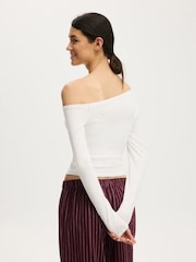 Gris - Cotton On Dreamy Soft Off The Shoulder Long Sleeve Top - Imagen 3 de 4