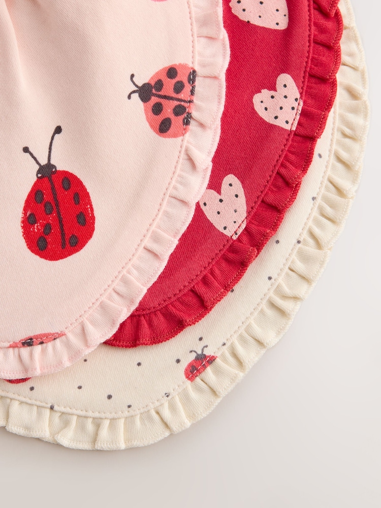 Red Ladybird Baby Dribble Bibs 3 Pack - Image 6 of 6 Red Ladybird Baby Dribble Bibs 3 Pack - Image 6 of 6