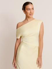 Six Stories Yellow Asymmetric Satin Bridesmaid Dress - Image 3 of 4
