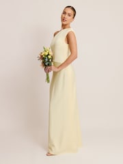 Six Stories Yellow Asymmetric Satin Bridesmaid Dress - Image 4 of 4
