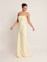 Six Stories Yellow Chiffon Bandeau Satin Maxi Dress - Image 3 of 4