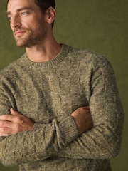 Green Textured Crew Neck Jumper - Image 1 of 5