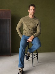 Green Textured Crew Neck Jumper - Image 2 of 5