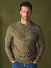 Green Textured Crew Neck Jumper - Image 4 of 5