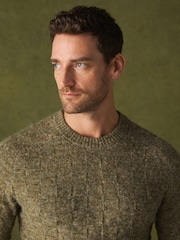 Green Textured Crew Neck Jumper - Image 5 of 5