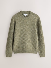 Green Textured Crew Neck Jumper - Image 6 of 8