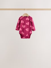 Purple/Pink Long Sleeve Baby Bodysuits 5 Pack - Image 3 of 12