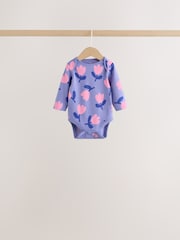 Purple/Pink Long Sleeve Baby Bodysuits 5 Pack - Image 4 of 12